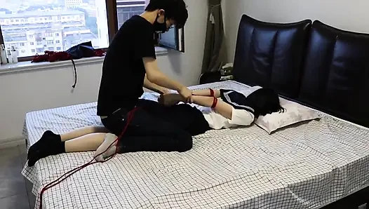 Black Ankle Socks and Bare Feet Versus White Ankle Socks, Along with Gags and Rope Restraints.