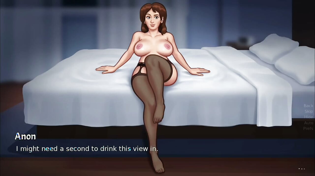 Thick Busty Landlady Can't Wait After Dinner, Rides His Monster Cock - summertime saga gameplay part 1