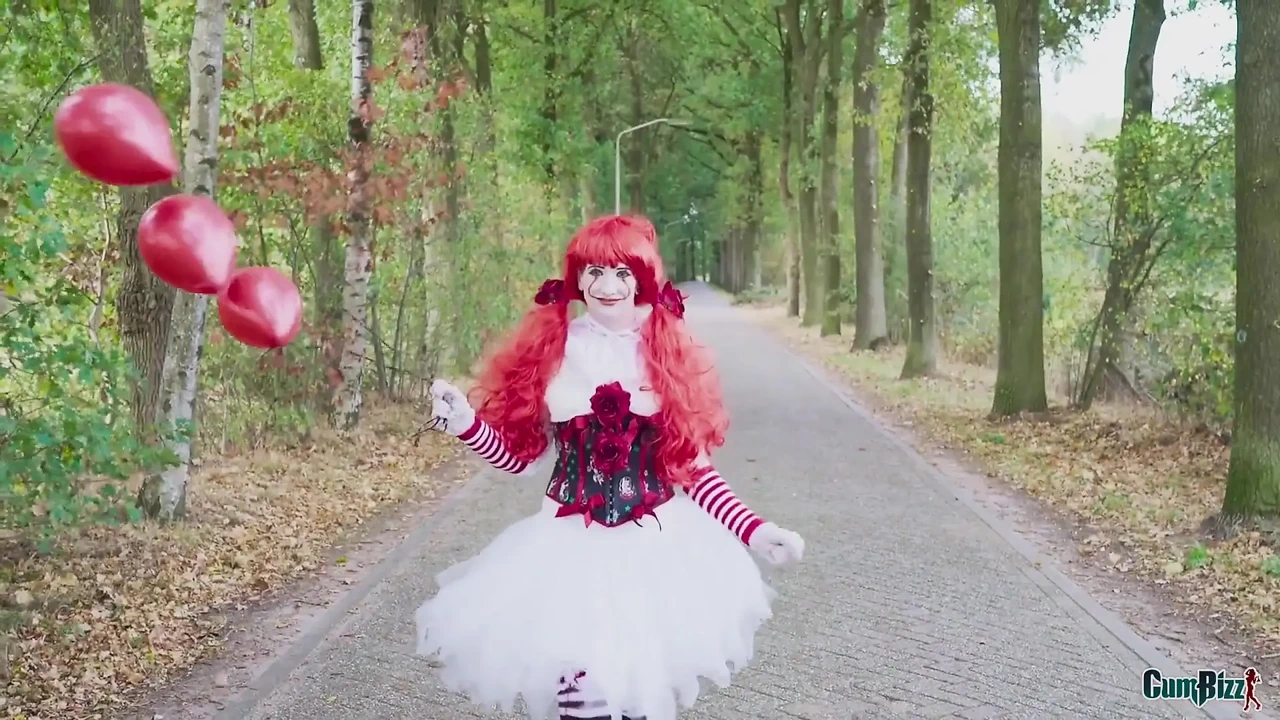 Dutch Halloween teen swallows every cum load