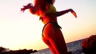 Gorgeous slut whore having fucking fun at the beach