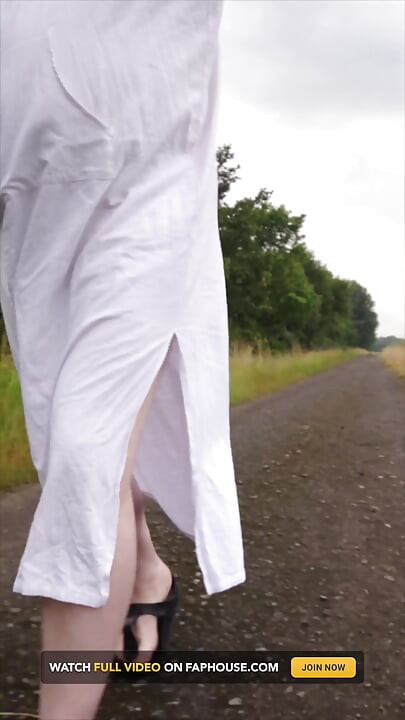Walk in White Caftan with Annoying Insects