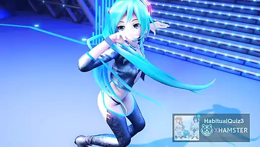 MMD R18 Miku Gimme GimmeGimme, фап-герой в Vrchat, анальная секс-игра 3D хентай Ahegao, публичный секс с косплеем