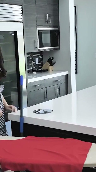 Raunchy Husband And MILF Wife Bang Their Teeny Tiny Housekeeper All Around The House - MYLF | Clip 2
