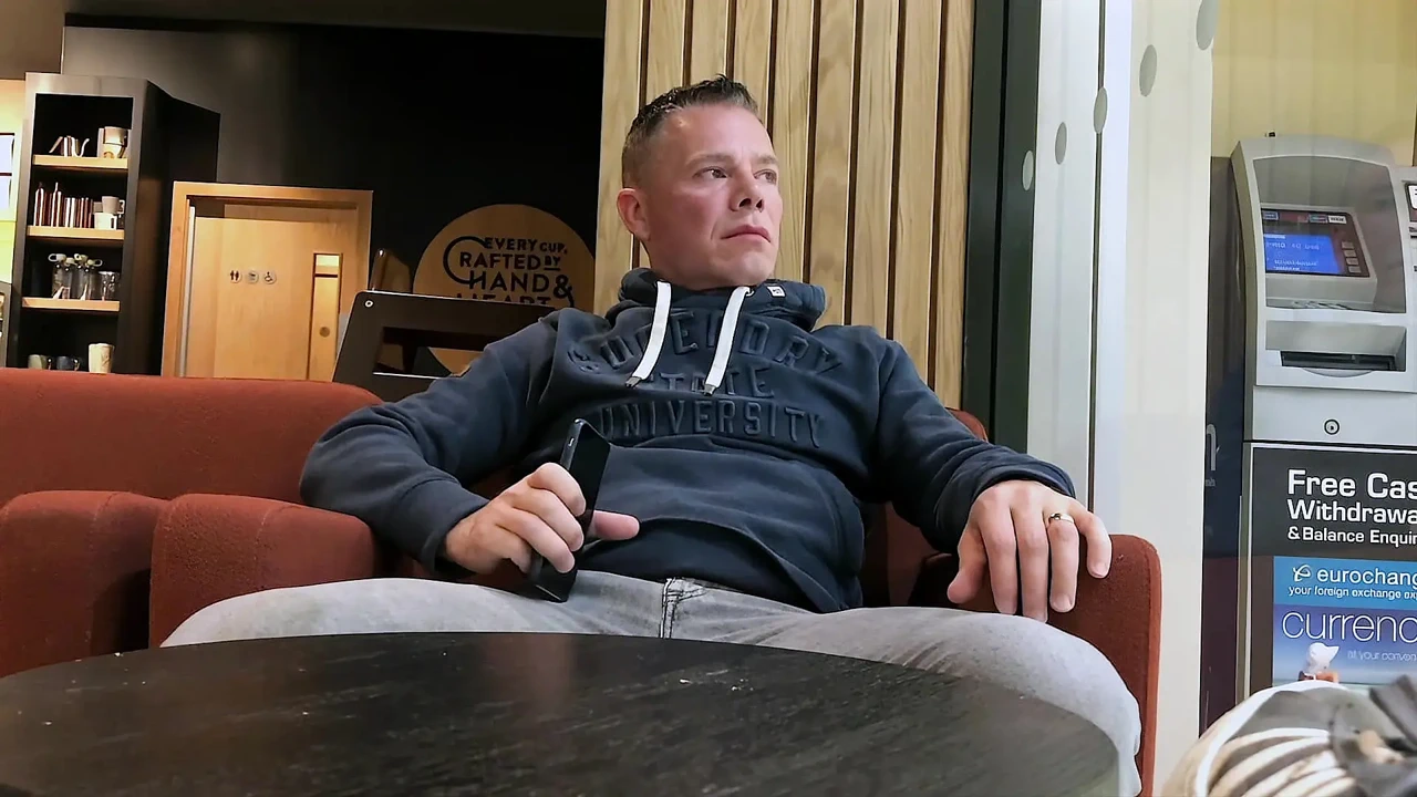 Dared to Jerk off in Busy Coffee Shop – Intense Public Cum