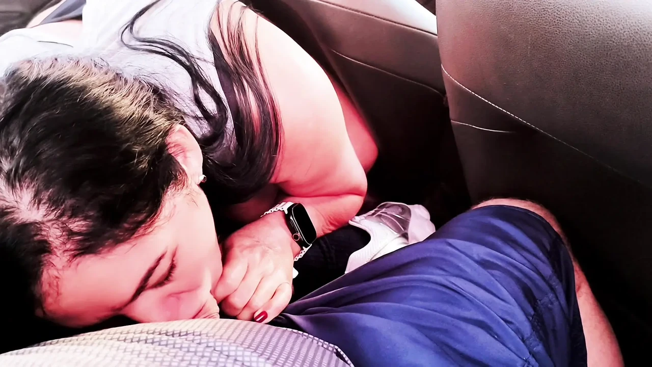 Hot Asian customer pays ride in Uber car with delicious blowjob on driver, naughty girl deepthroats and swallows it all