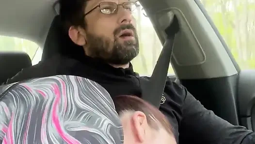 She Couldn’t Wait - MILF Blowjob & Handjob While Driving - Public Car Sex Kingyordanov