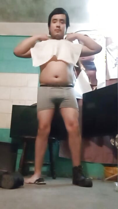 Jesus without a shirt in boxers Pulling it