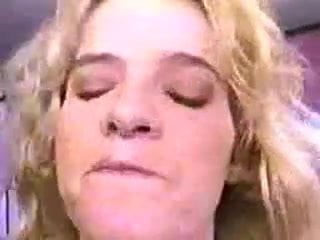 Blonde drinks Cum from a glass