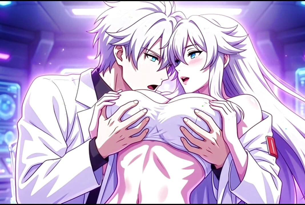 Mad scientist creates perfect futanari clone of himself for sex desire