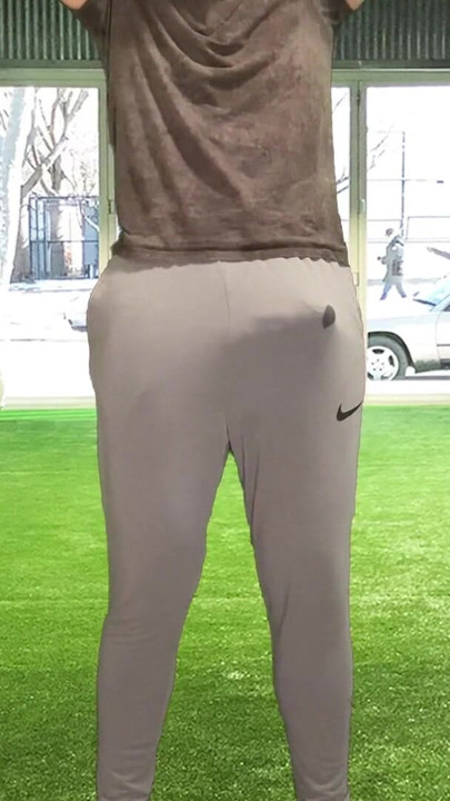 Thrilling moment from "Public dick flash and cum in pants in the gym"