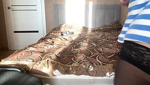 A Beautiful Girl in Sexy Stockings Masturbates Pussy