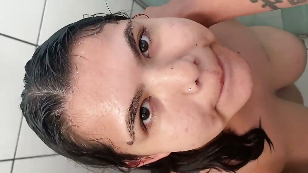 Slutty wife paying for blowjob in the shower