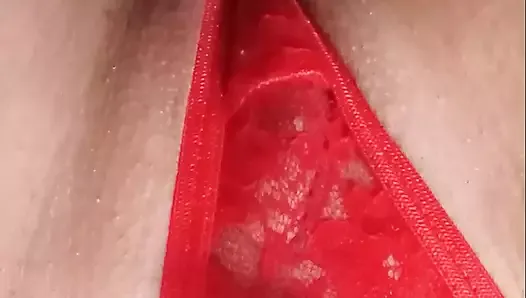Red panties squirt