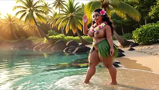 Moana Pleasant Village Daily Nude Routine Beach Lagoon Fruits All Fours With Tattooed Men