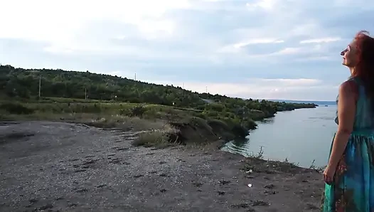 Volga marge in evening