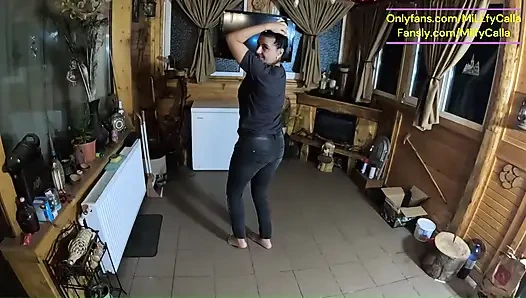 Luxury Fur Coats and Military Downjacket Masturbation with Dirty Talk