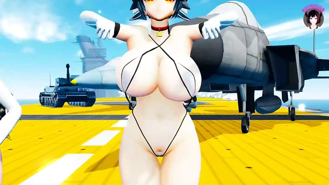 Azur Lane - 5 девушек с огромными сиськами сексуально танцуют