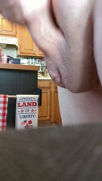 Daddy showing off his little shaved nuts