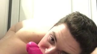 Taking a big fat dildo in my tight ass