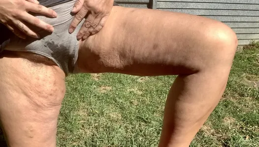 Peeing panties outdoors in the sun. LittleKiwi brings awesome mature homemade content, everytime.