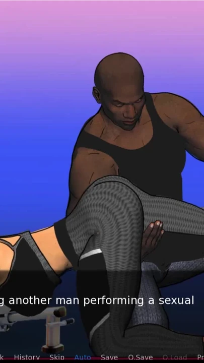 Epic moment from "A Couple's duet of love and lust #2 -  Nate went tom the gym where Darral helped her"