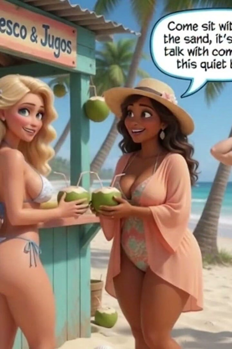 Married Blonde's Beach Tease Becomes Wild House Game with Husband and Young Men (ai Generated)