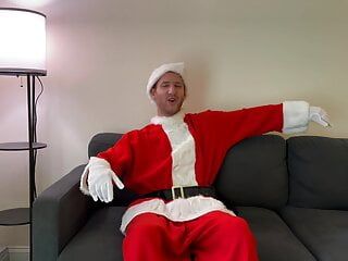 Санта делает подарок огромному члену в видео от первого лица