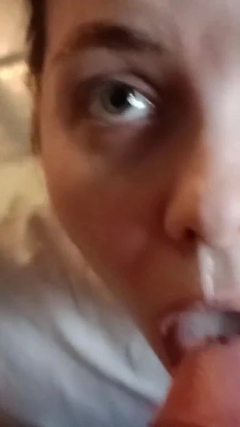 Epic moment from "Swallowed all that cum"