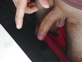 Masturbation with ejaculations on the desk