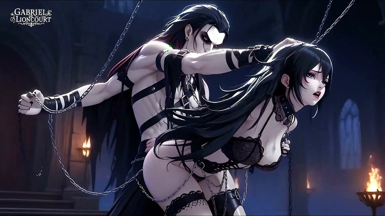 Chica gótica atada por señor vampiro - bdsm monster hentai