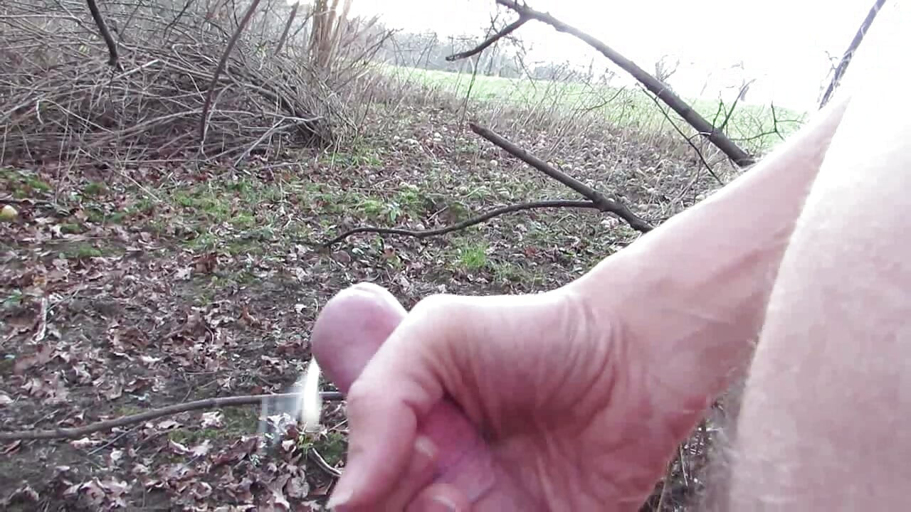 Open field nude cum fountain - loop version