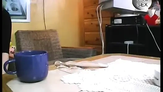 Big boobed brunette fingering pussy before giving a blowjob