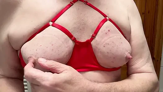 Clothespins on the tits leave deep marks