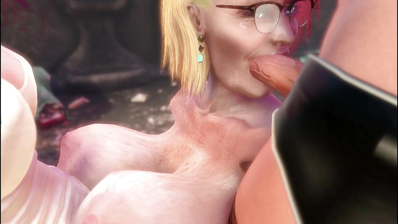 Cyberpunk trans i stara 80-godišnja stara žena s velikim sisama
