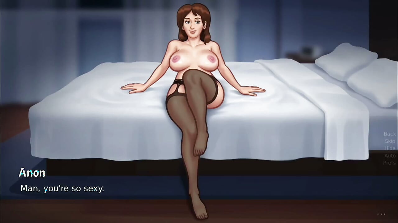 Thick Busty Landlady Can't Wait After Dinner, Rides His Monster Cock - summertime saga gameplay part 1