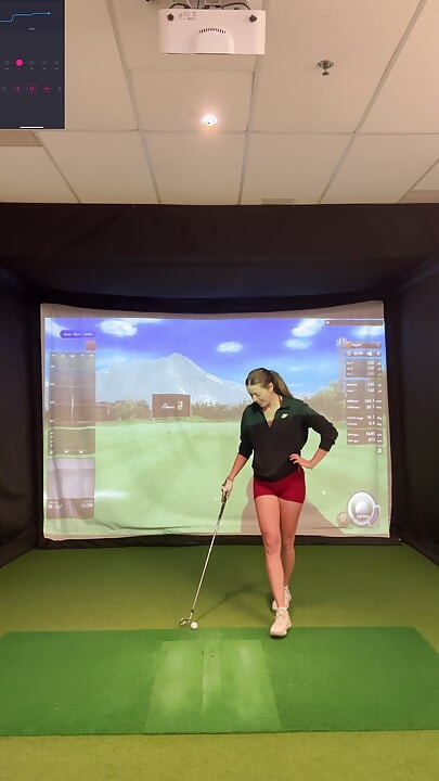 Trying to Golf in a Simulator with My Lush in! Trying Not to Cum While I Swing!