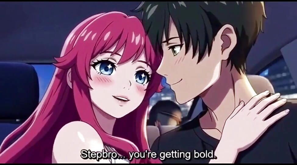 Stepsister seduce stepbrother sitting on car back seat