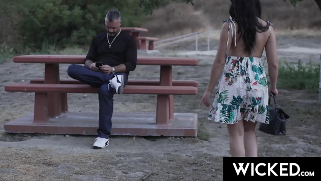 WICKED - Cute Scarlett Alexis Buttplug Park Tease & Fucks Older Stud
