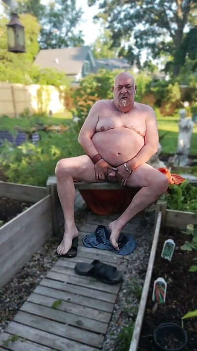Enjoying My Backyard - Naked!