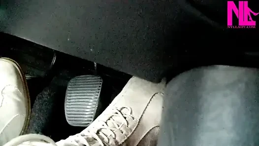 Driving and Pedal Pumping in Suede Soft Flat Boots