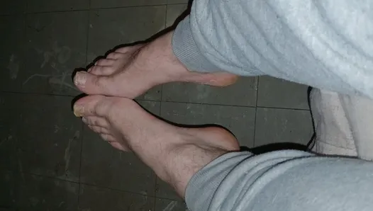 daddy played with my big huge cock and ejaculated on my sexy male feet to get one million views ( foot fetish) (gayfeet)