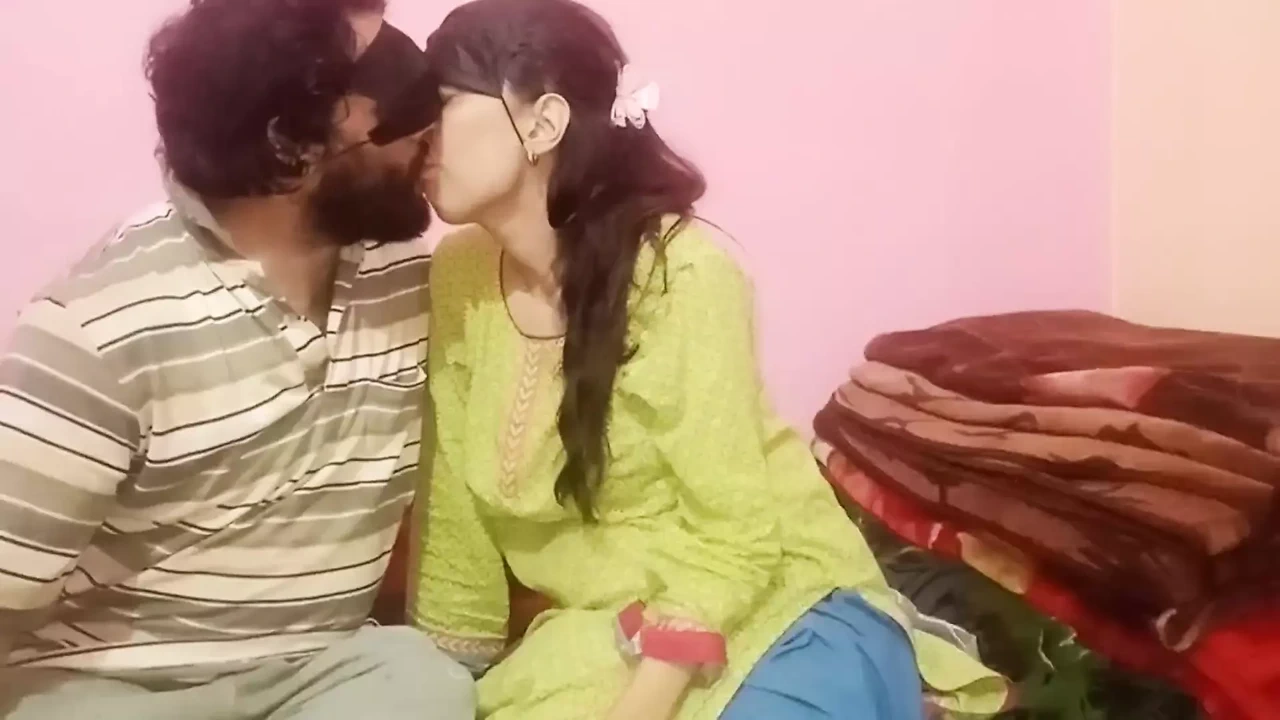 Setup  on home bed so romance kissing