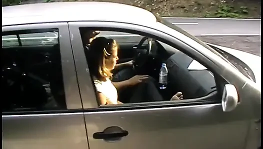 Slapping, kicking her slave outdoors