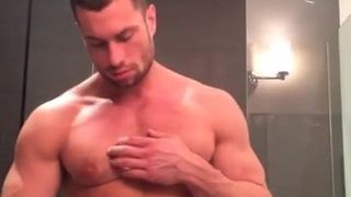 Sexy hunk showing off his hot cock