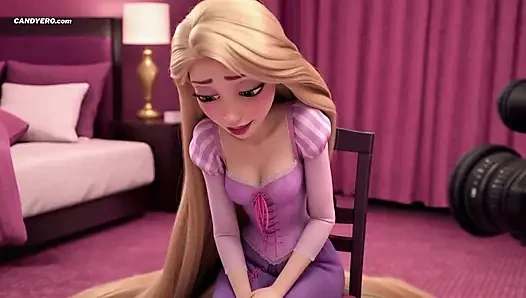 AI generierte rapunzel, casting-sex - unschuldige prinzessin erster blowjob