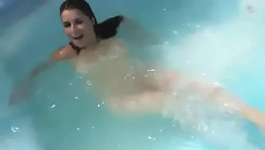 Ex-Girl Friend playing in Hot Tube