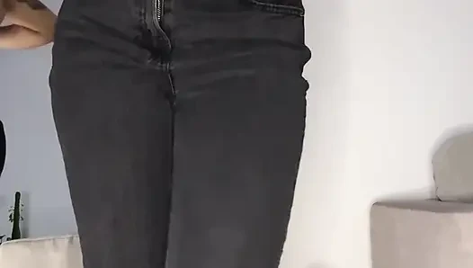 Omorashi Girl Wetting Her Jeans On Purpose: Got Desperate With Huge Bladder Bulge To Piss My Pants For You
