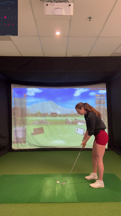 Trying to Golf in a Simulator with My Lush in! Trying Not to Cum While I Swing!