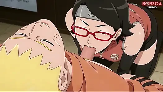 Naruto ngentot dan crot di dalam memek sarada saat sakura lagi nonton, dia ngkhianati boruto (hentai tanpa sensor)