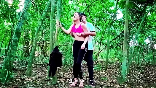 Met her on the street and took her to the woods, naughty country girl.